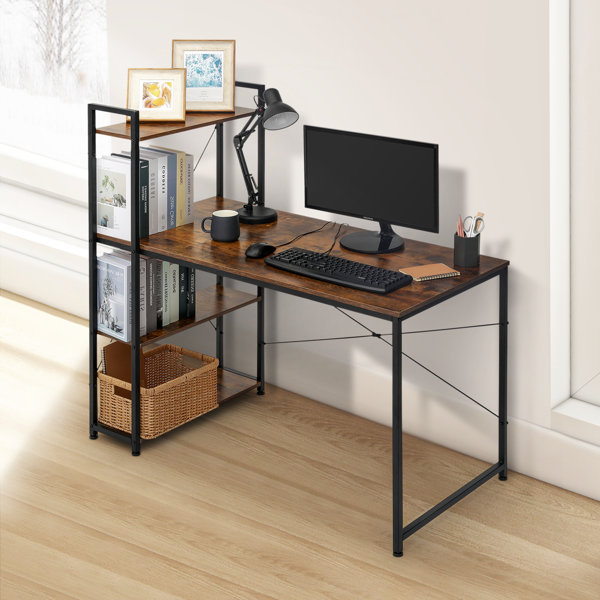 17 Stories Computer Desk With Storage Shelves, 47" Home Office Study